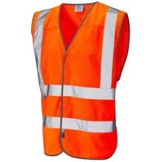 Leo Workwear W04-O Coolviz Hi Vis Mesh Vest Orange